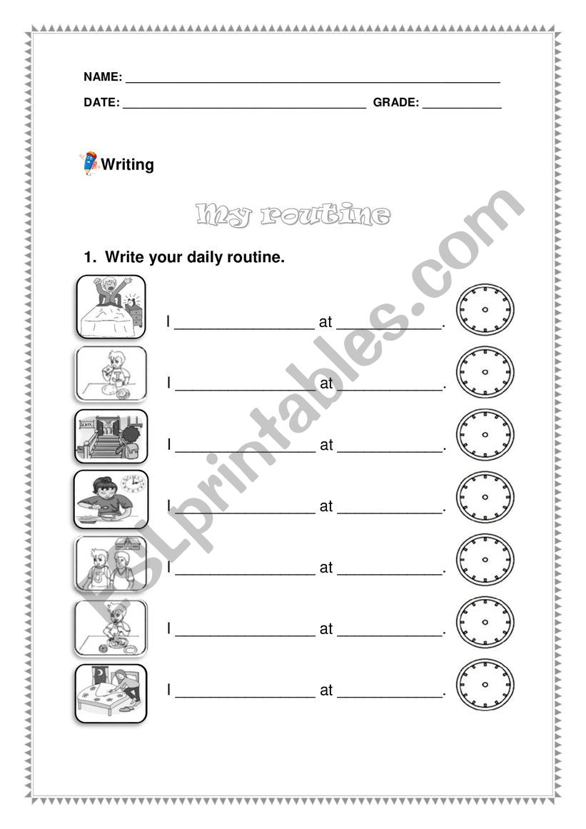 ROUTINES worksheet