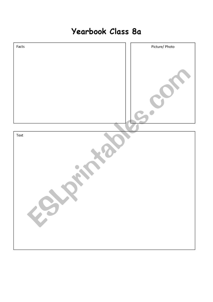 How to write a yearbook entry worksheet