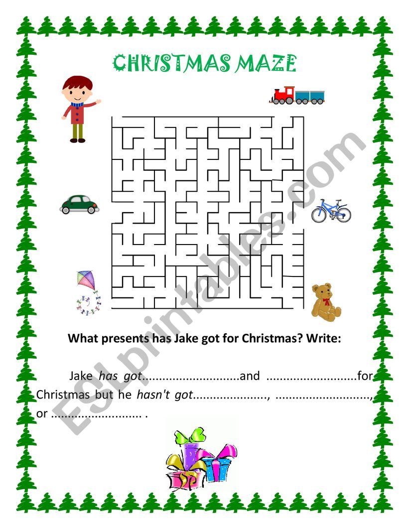 CHRISTMAS MAZE worksheet