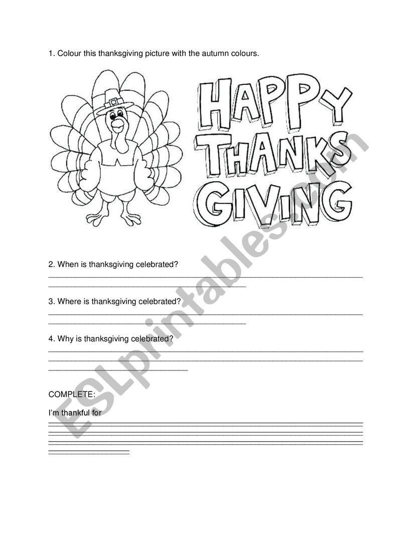 thanksgiving coloring questions