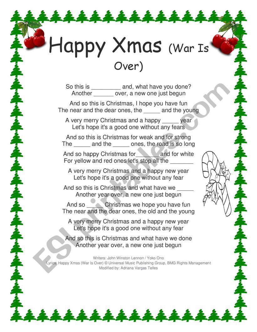 Xmas  worksheet