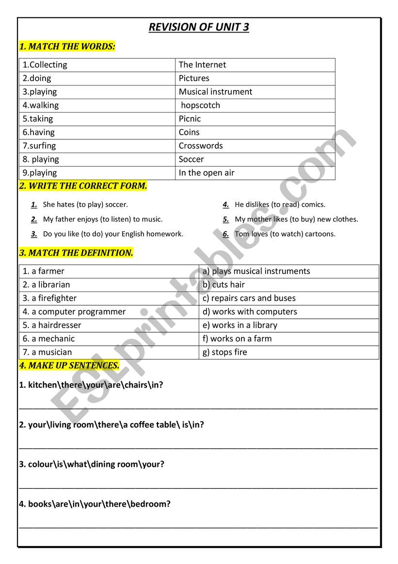 grammar tests worksheet