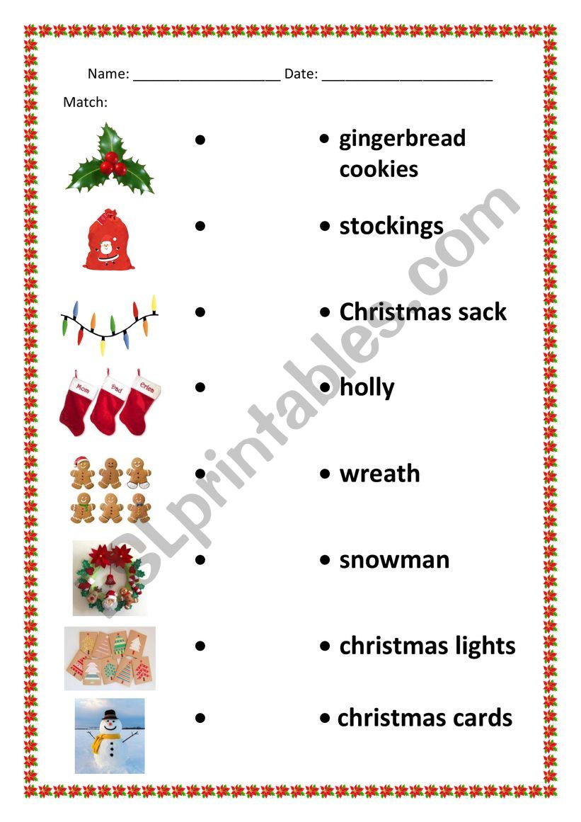 CHRISTMAS worksheet