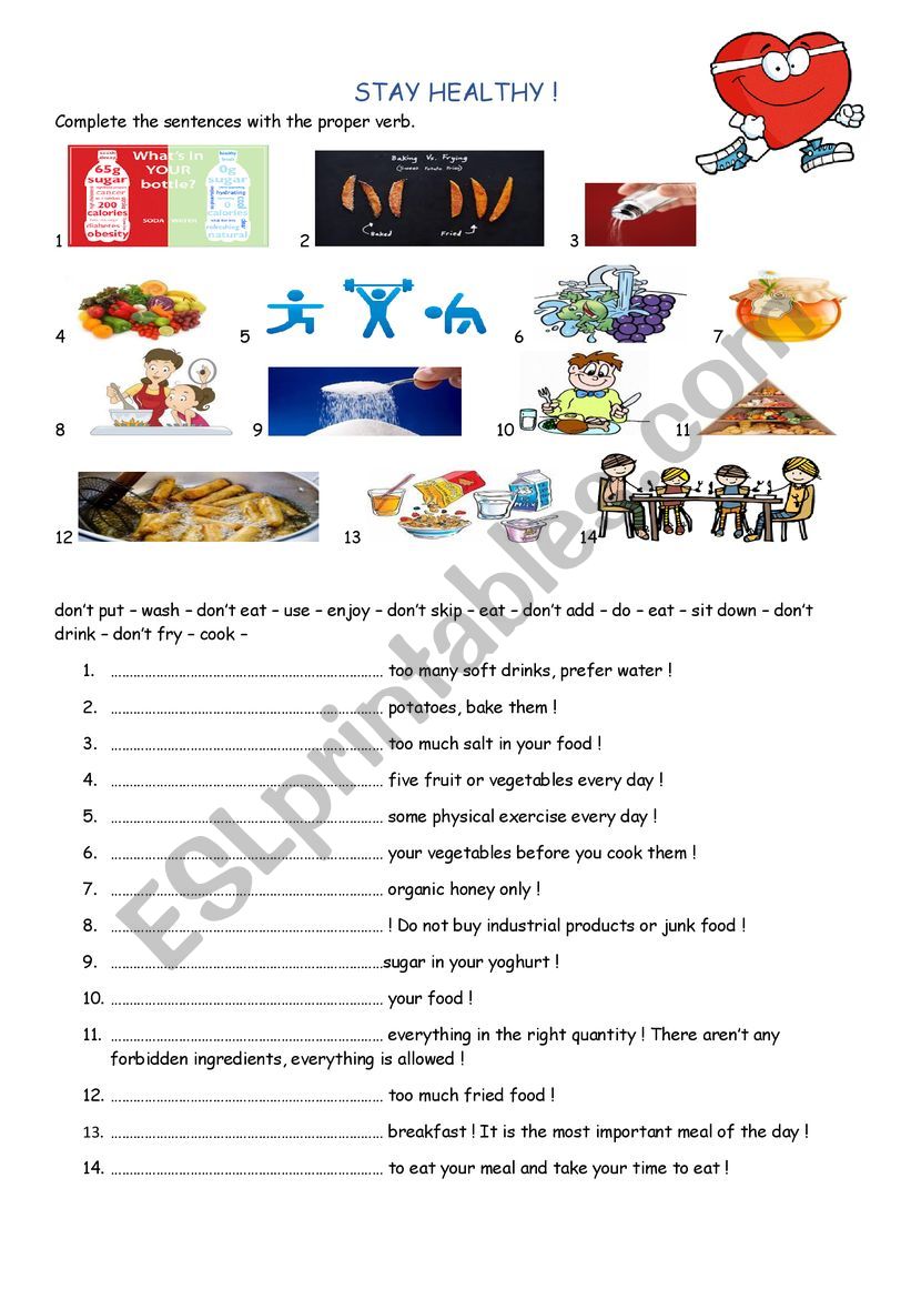 Stay healthy! worksheet