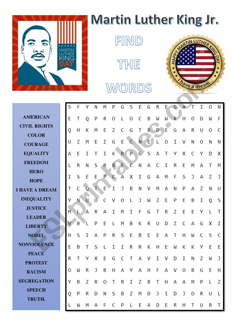 Martin Luther King´s Day ESL worksheet by mianocity