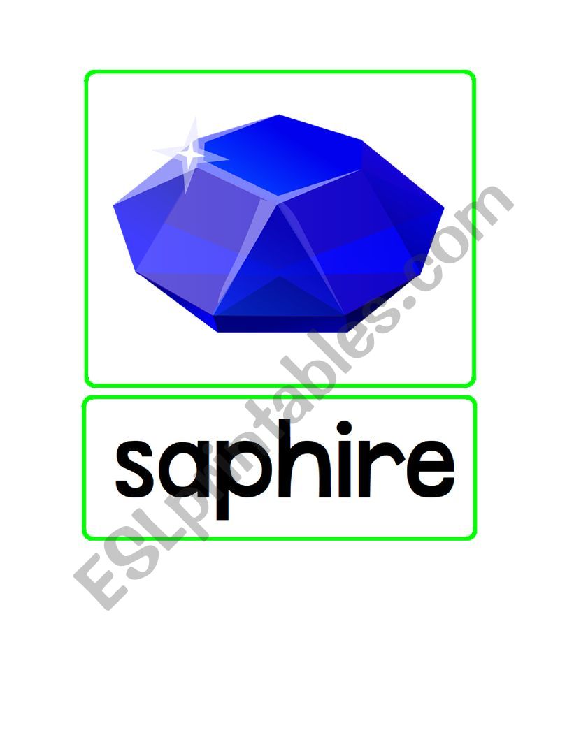 Flashcards - Gemstones worksheet