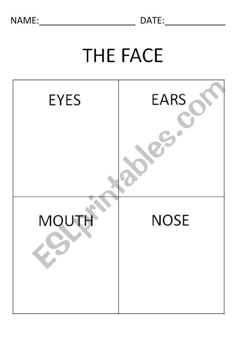 The face parts - bonding activity