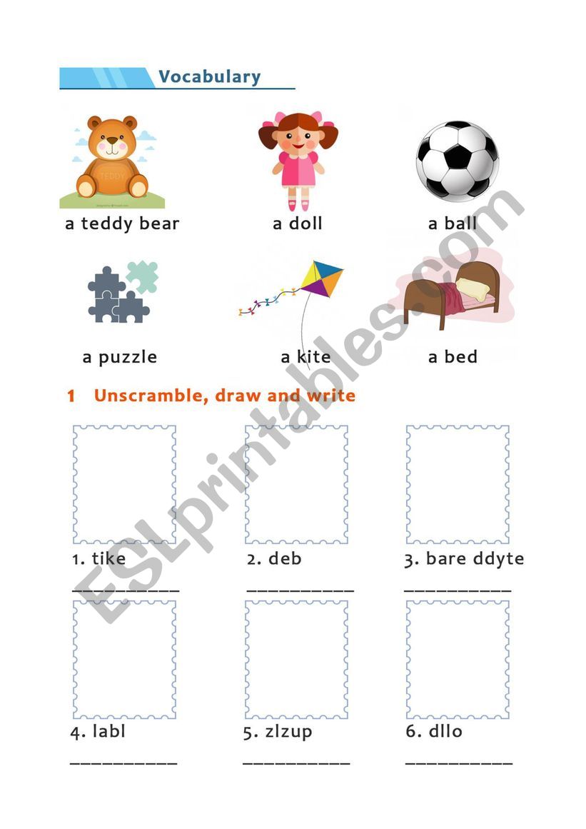 My toys worksheet