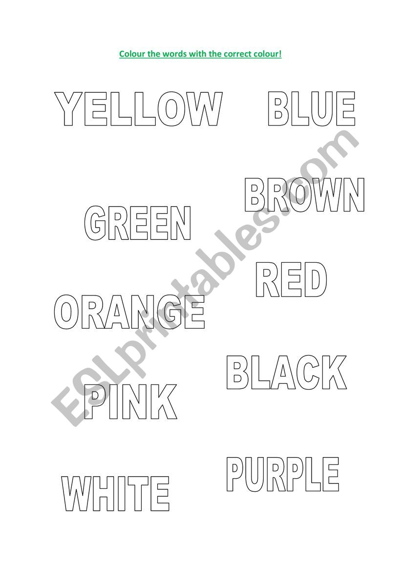 Exercise about colours worksheet