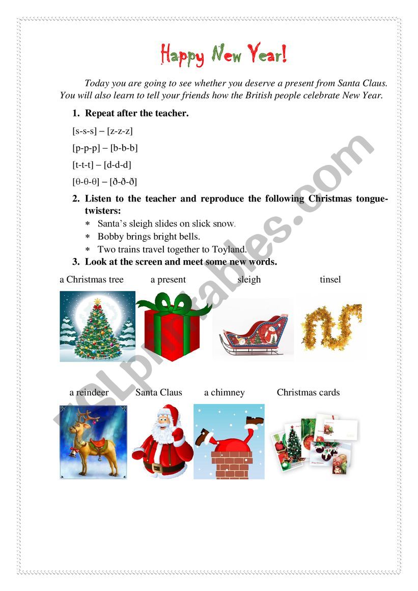 Christmas lesson worksheet