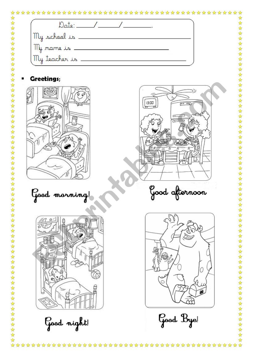 greetings worksheet