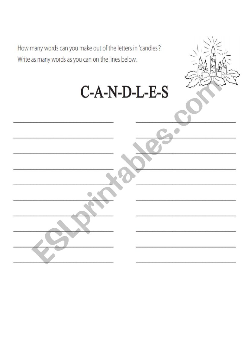 Creating words worksheet