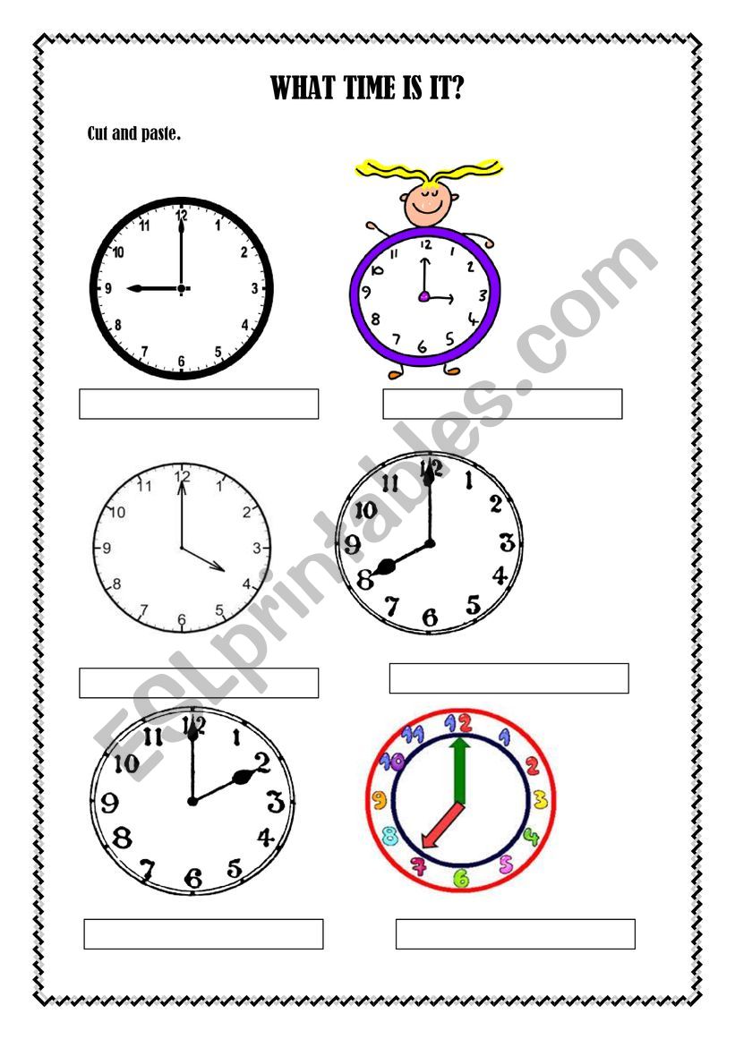 What time is it worksheet