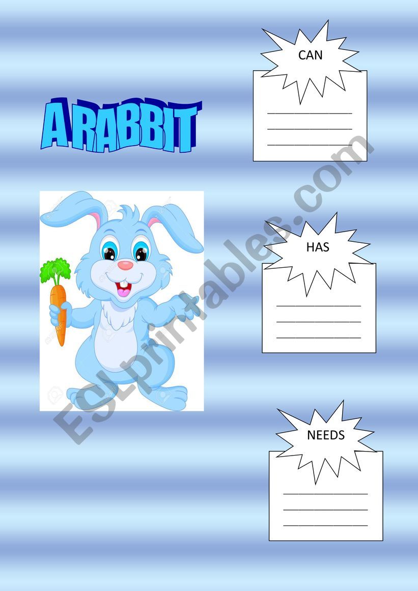Table about A Rabbit worksheet