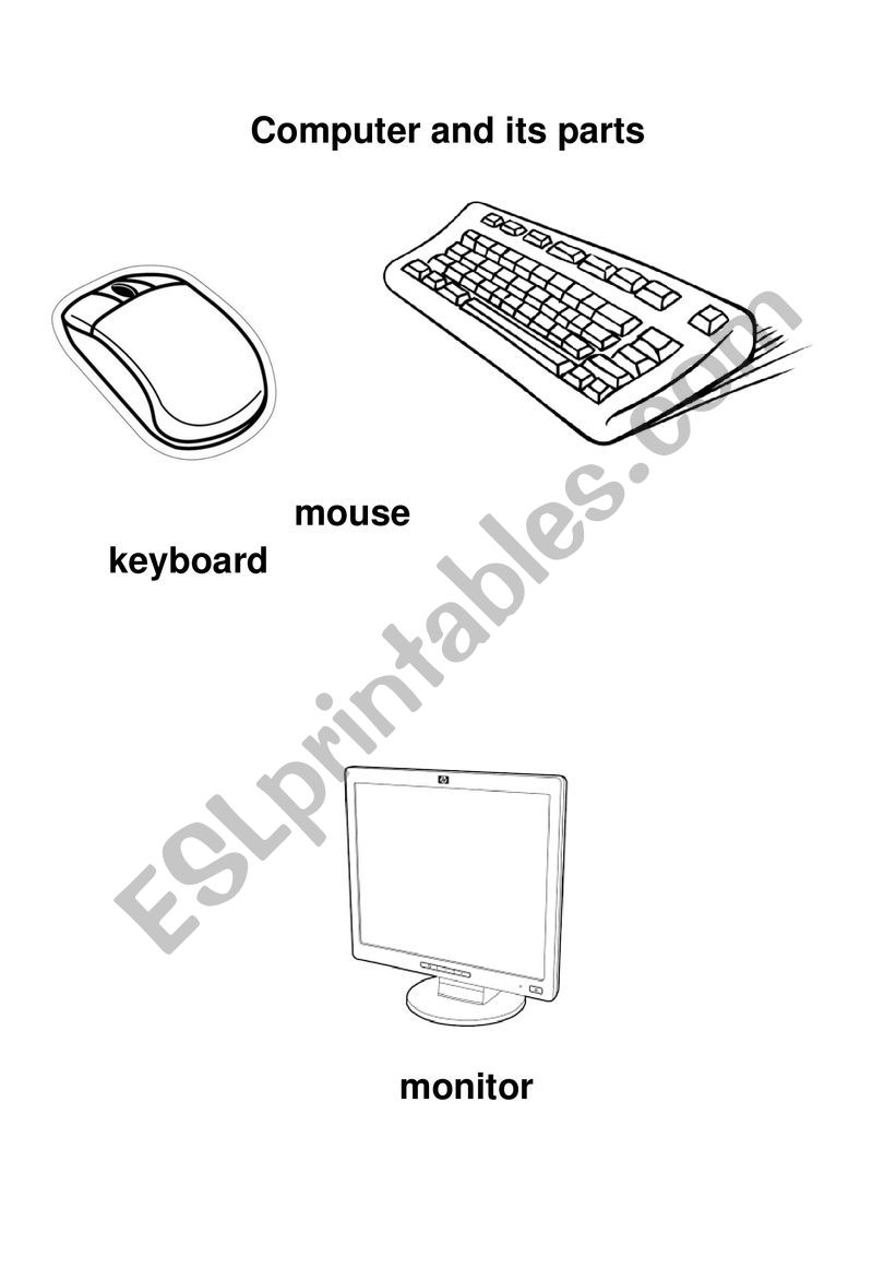 Computer parts - ESL worksheet by checho1234