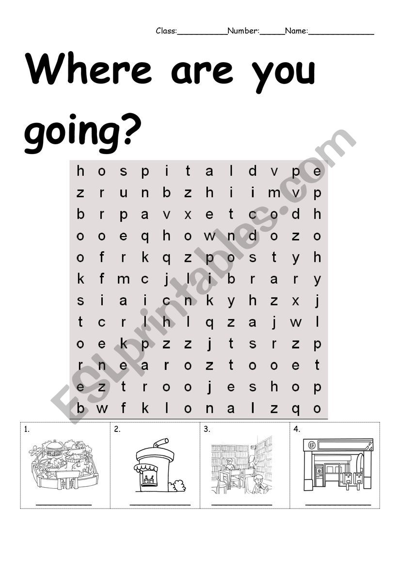 Words Search places ESL Worksheet By Cokelight7226