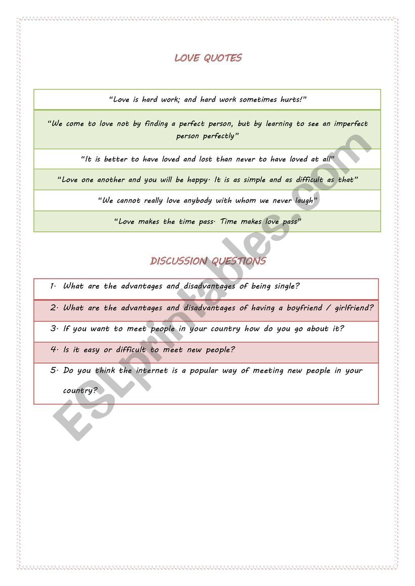 Saint Valentines Day worksheet