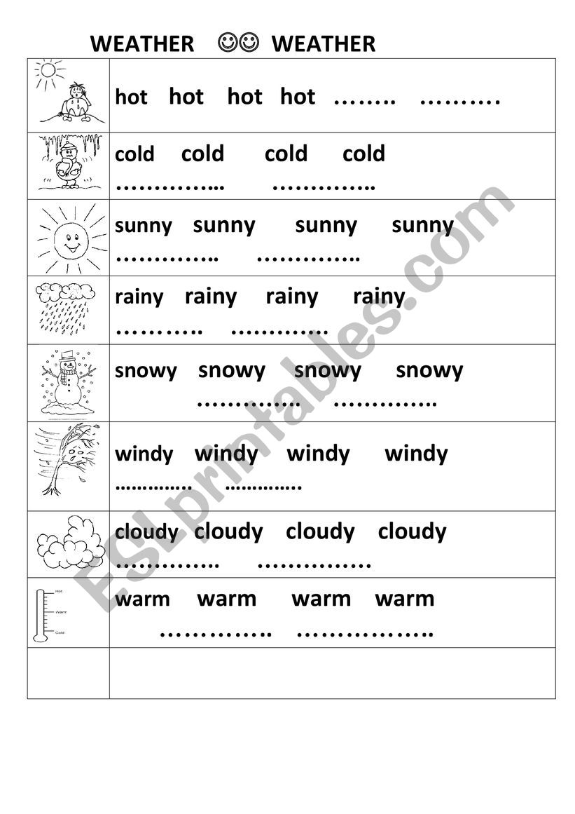 WEATHER worksheet