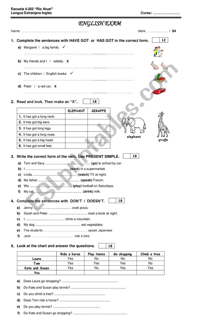 PRESENT SIMPLE worksheet