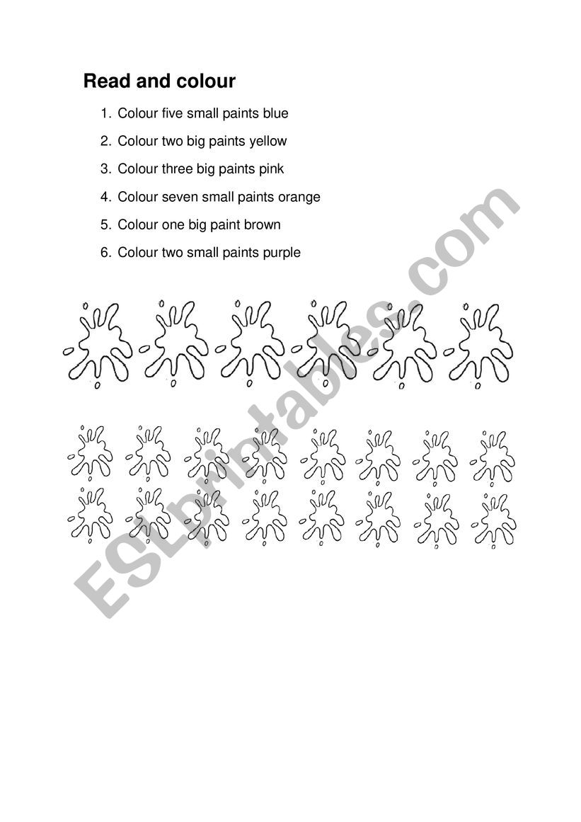 Read and colour harder worksheet