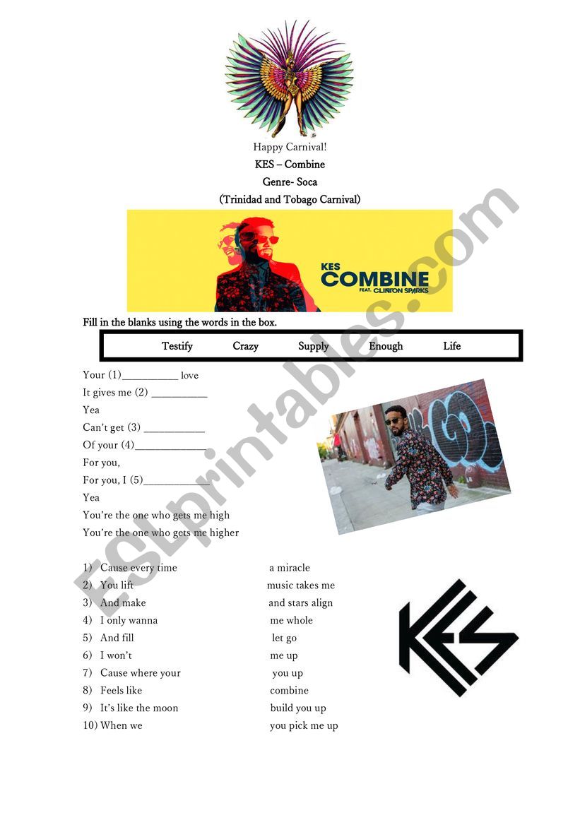 Kes-Soca worksheet