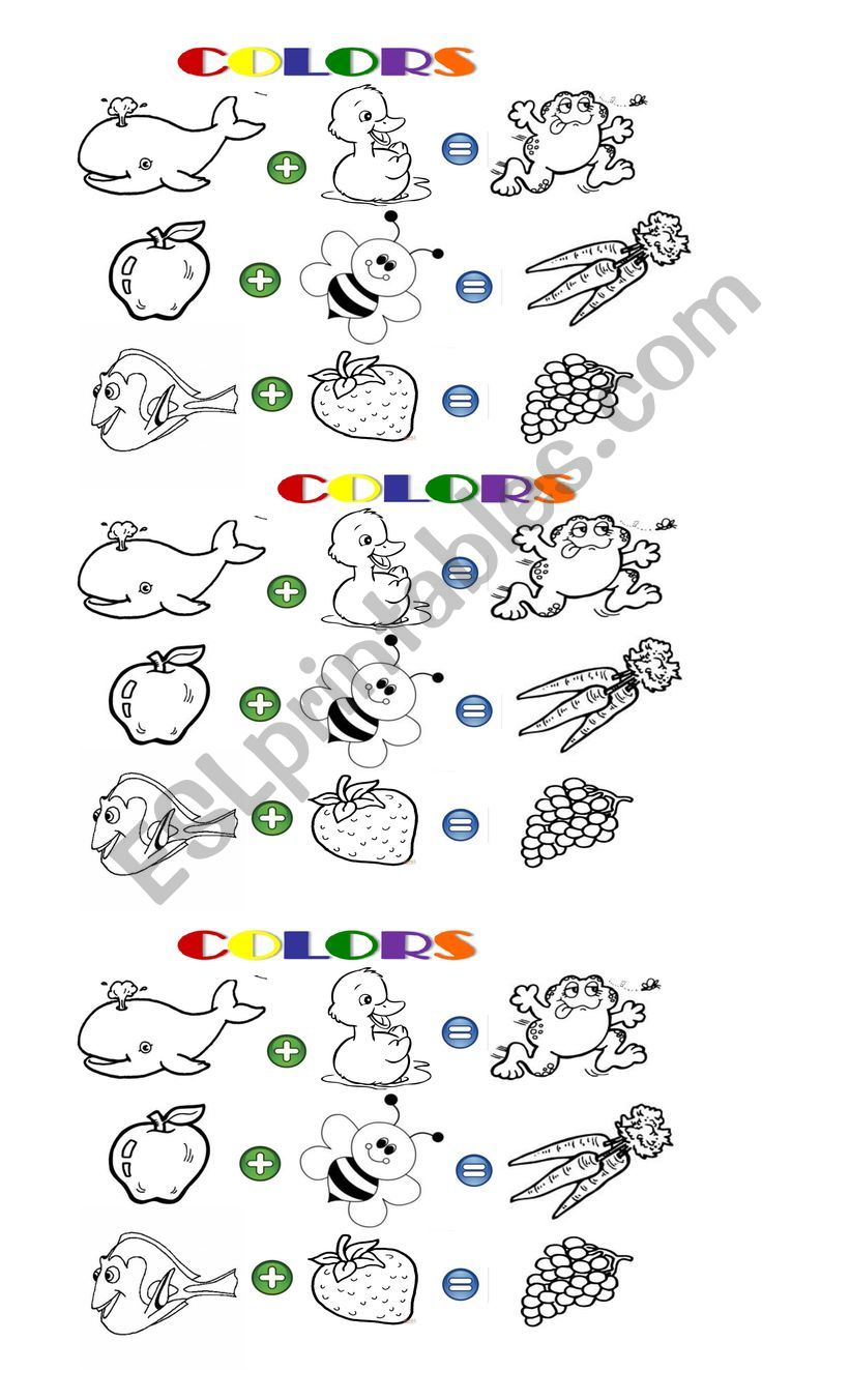 Animals and colors worksheet