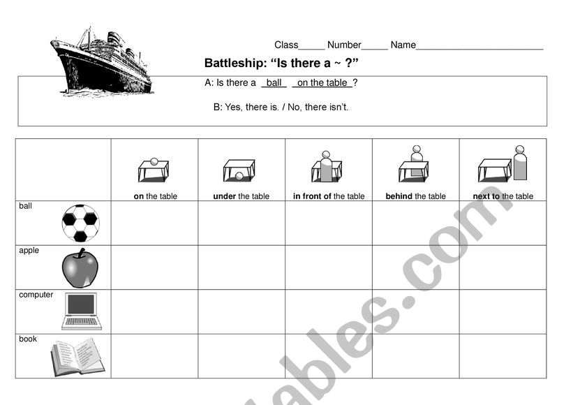 Battleship: There is  worksheet