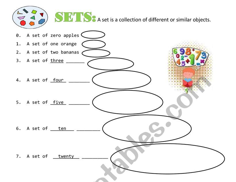 sets information worksheet