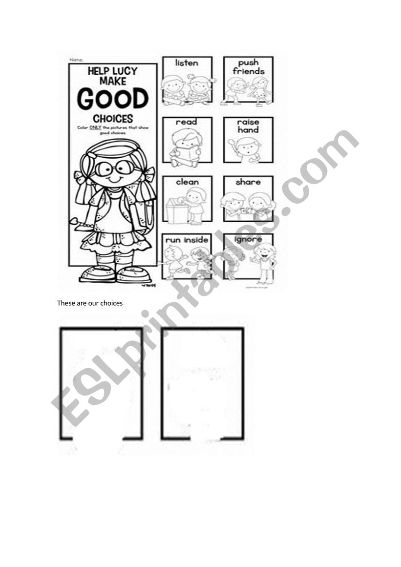 Orders and actions - ESL worksheet by brokenwing With Making Good Choices Worksheet