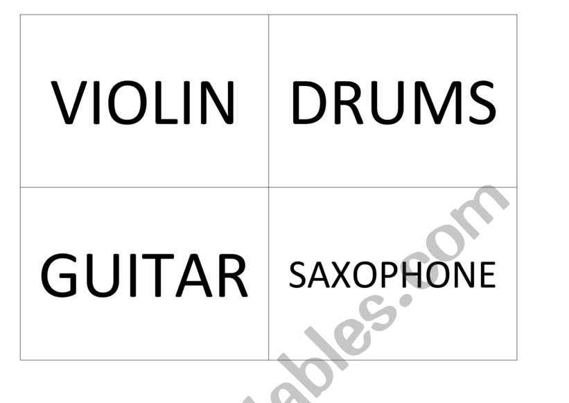 Musical Instruments worksheet