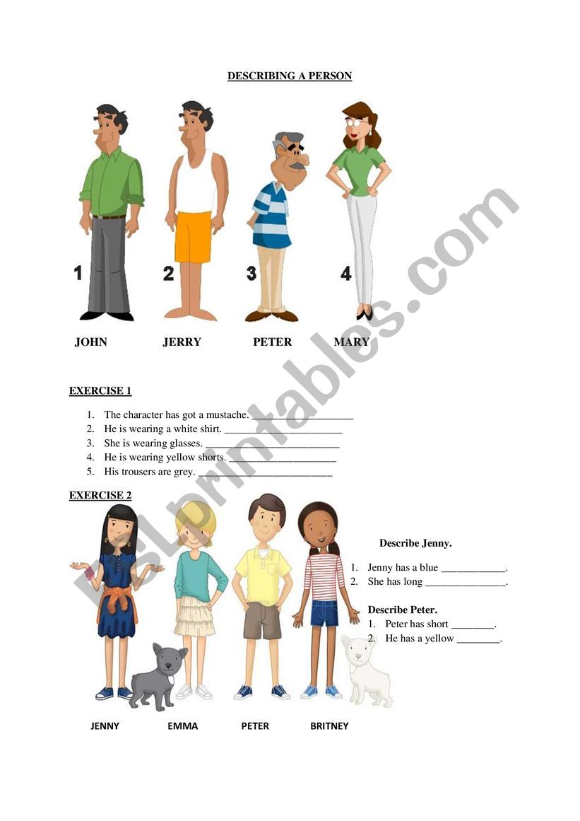 DESCRIBING A PERSON - ESL worksheet by irencht