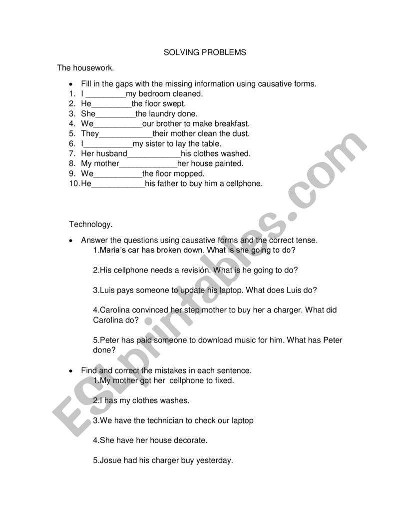 WSLH-causative forms worksheet