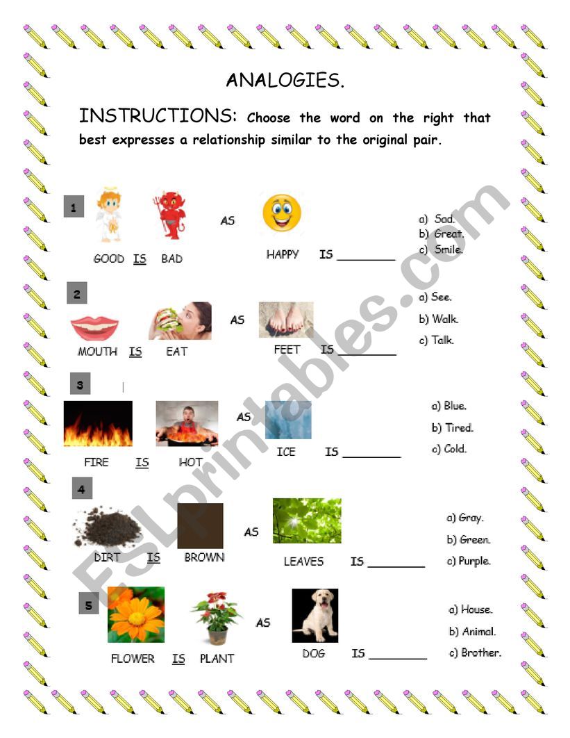 Analogies. worksheet