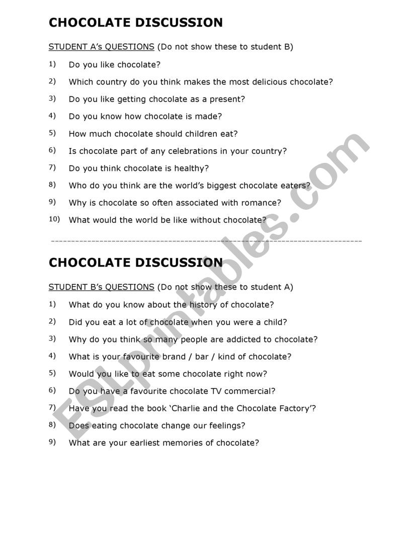 Charlie and the Chocolate Factory conversation questions