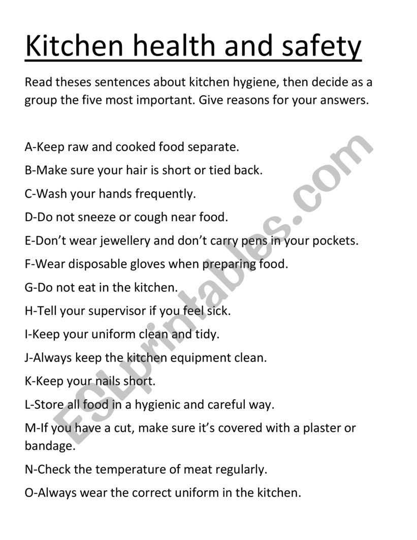 kitchen safety essay