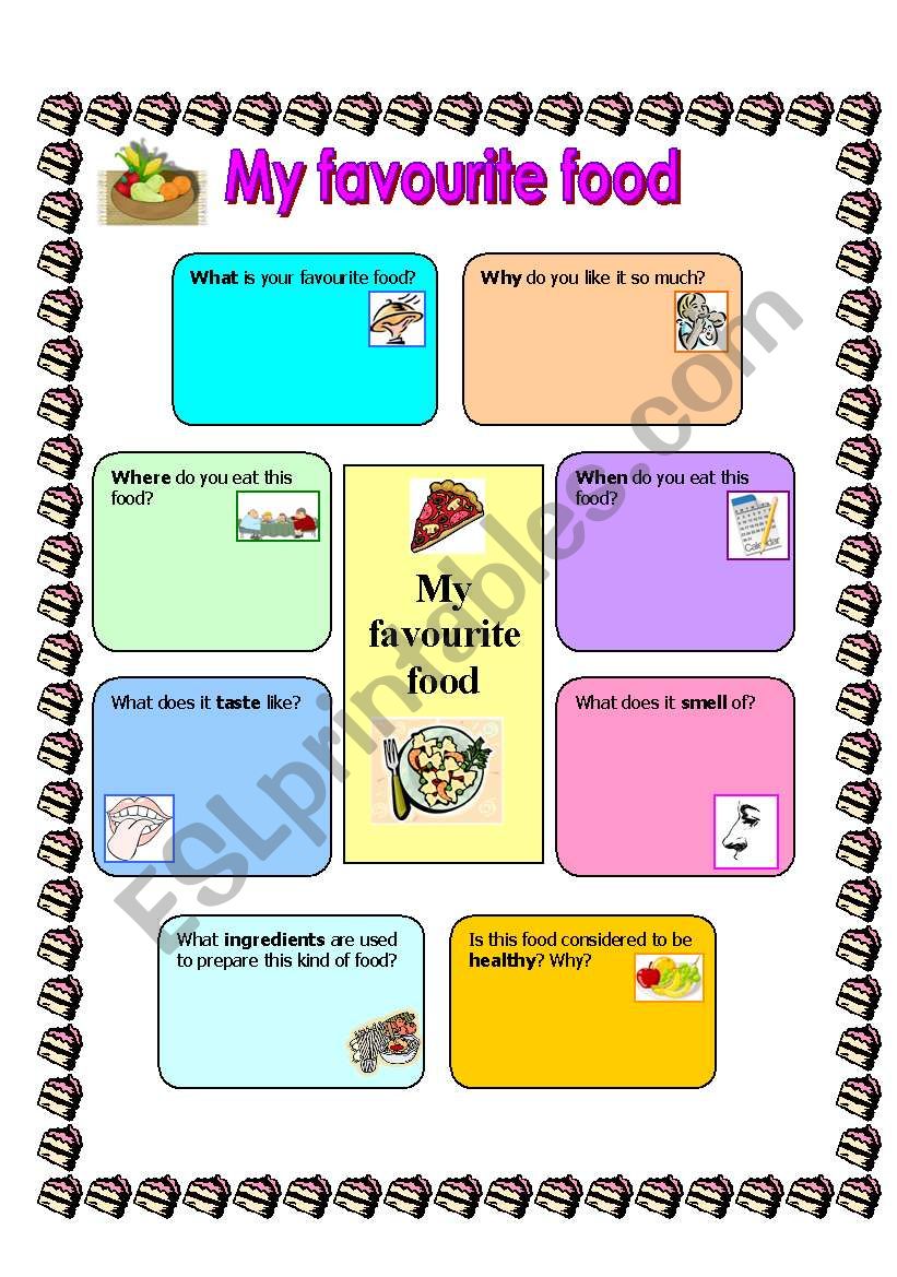 My favourite food template for compostion 15.08.08 - ESL worksheet by ...