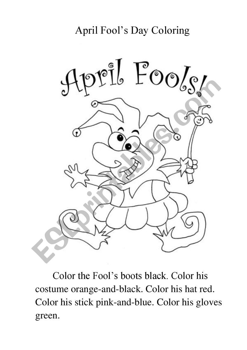 Download April Fool's Day Coloring - ESL worksheet by Alina Viktorovna