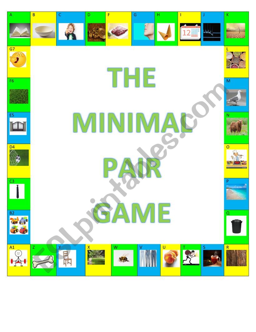 the minimal pair game worksheet