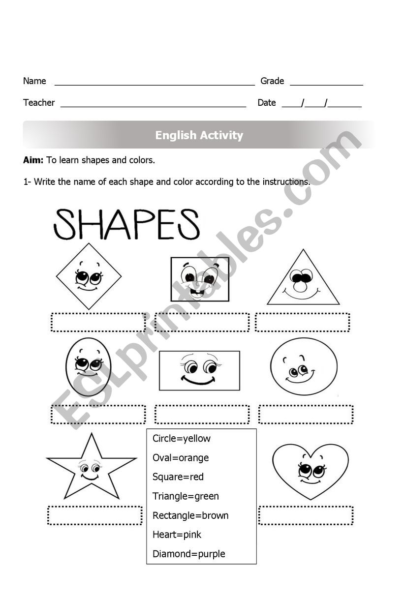 shapes worksheet