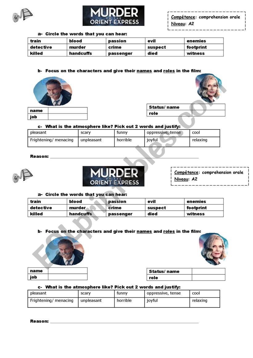 Synonyms robber, kill, murder worksheet