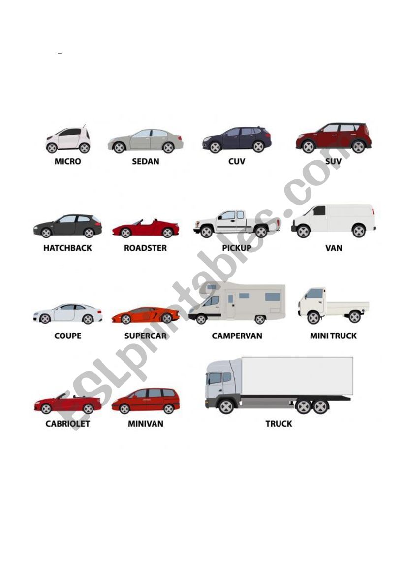 colection-vehicles-transports worksheet