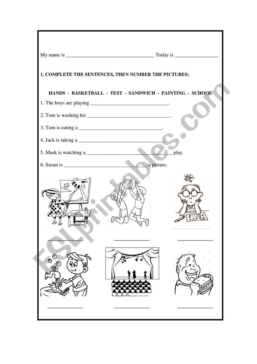 School actions worksheet