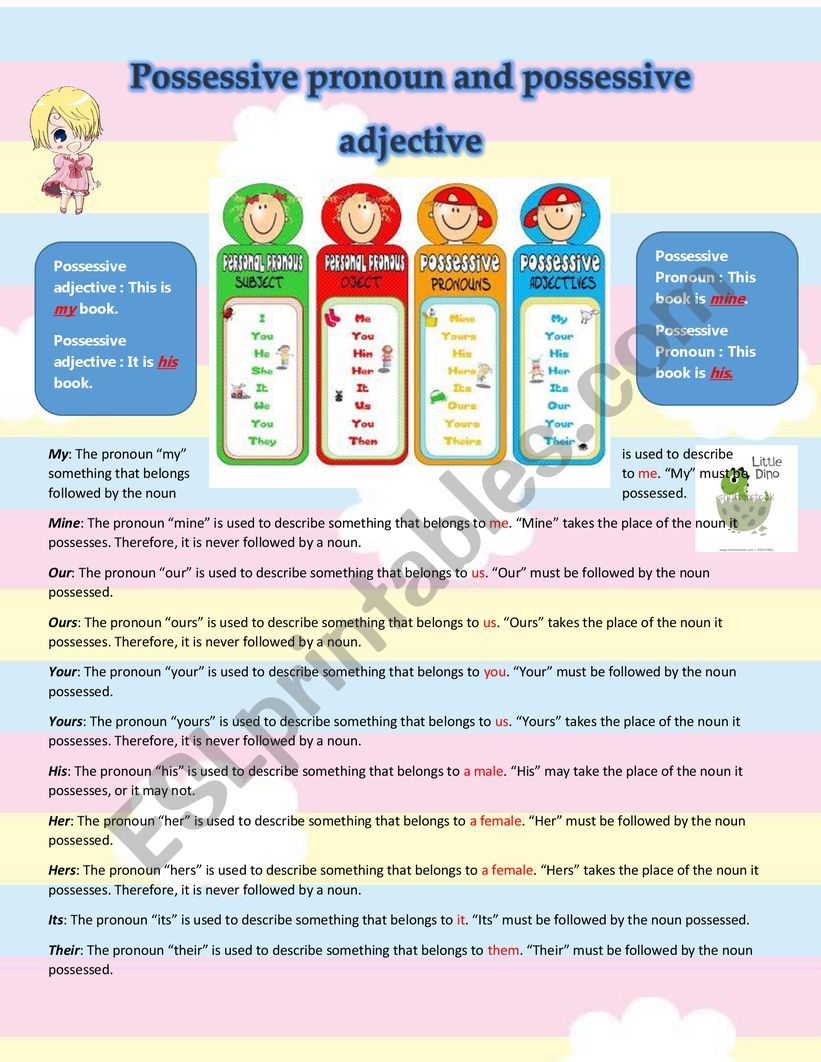 possessive adjective worksheet