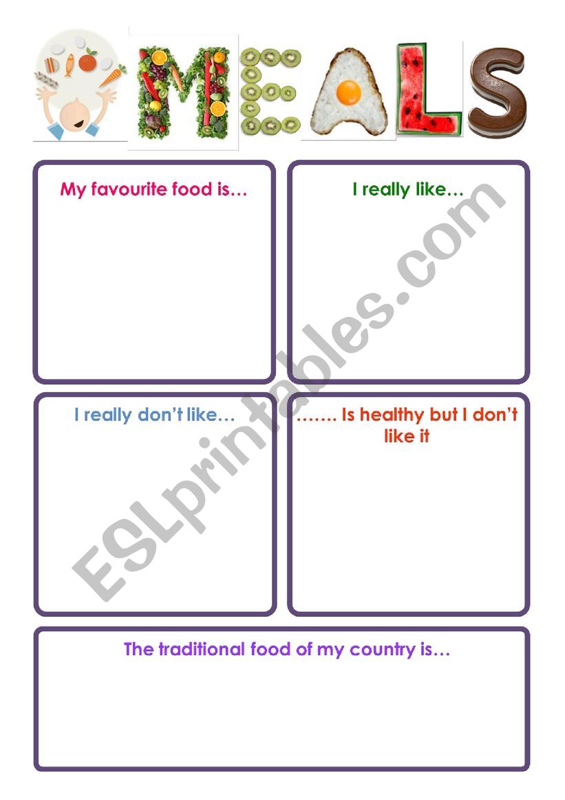My favourite food worksheet