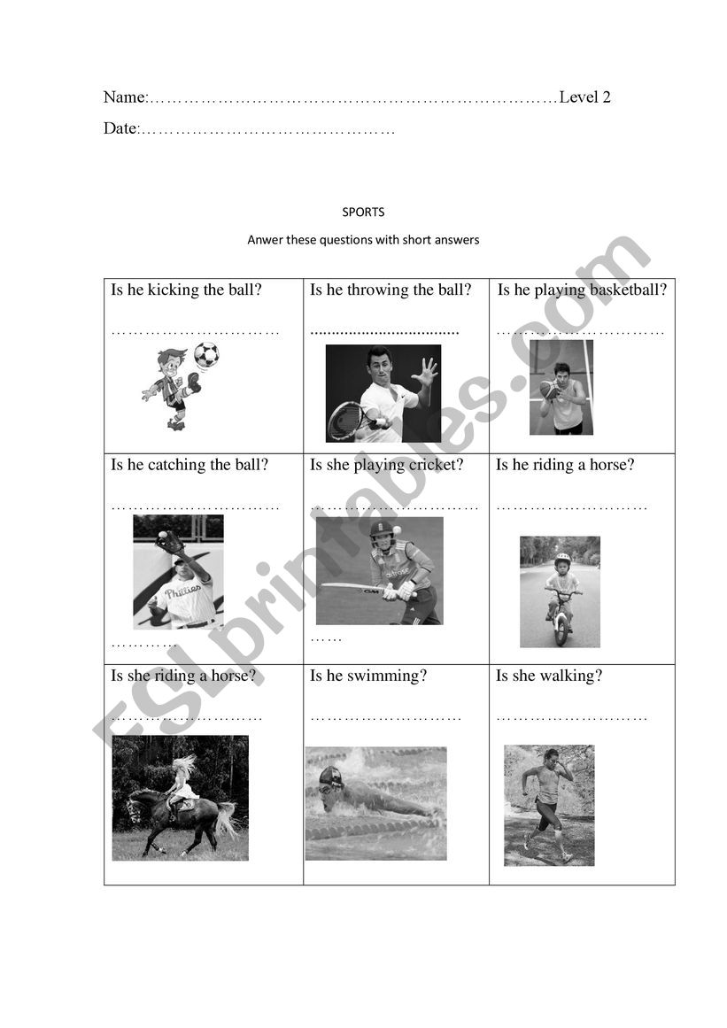 SPORTS AND RACES worksheet