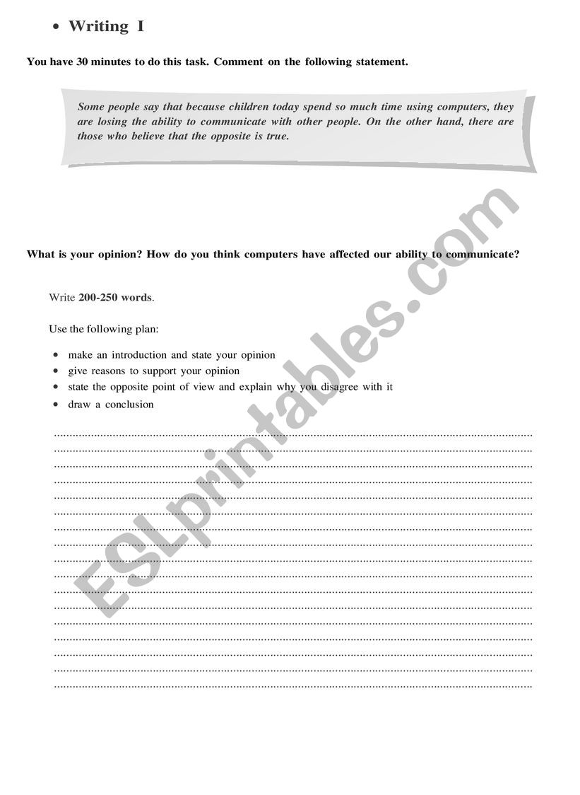 Written test Paper worksheet