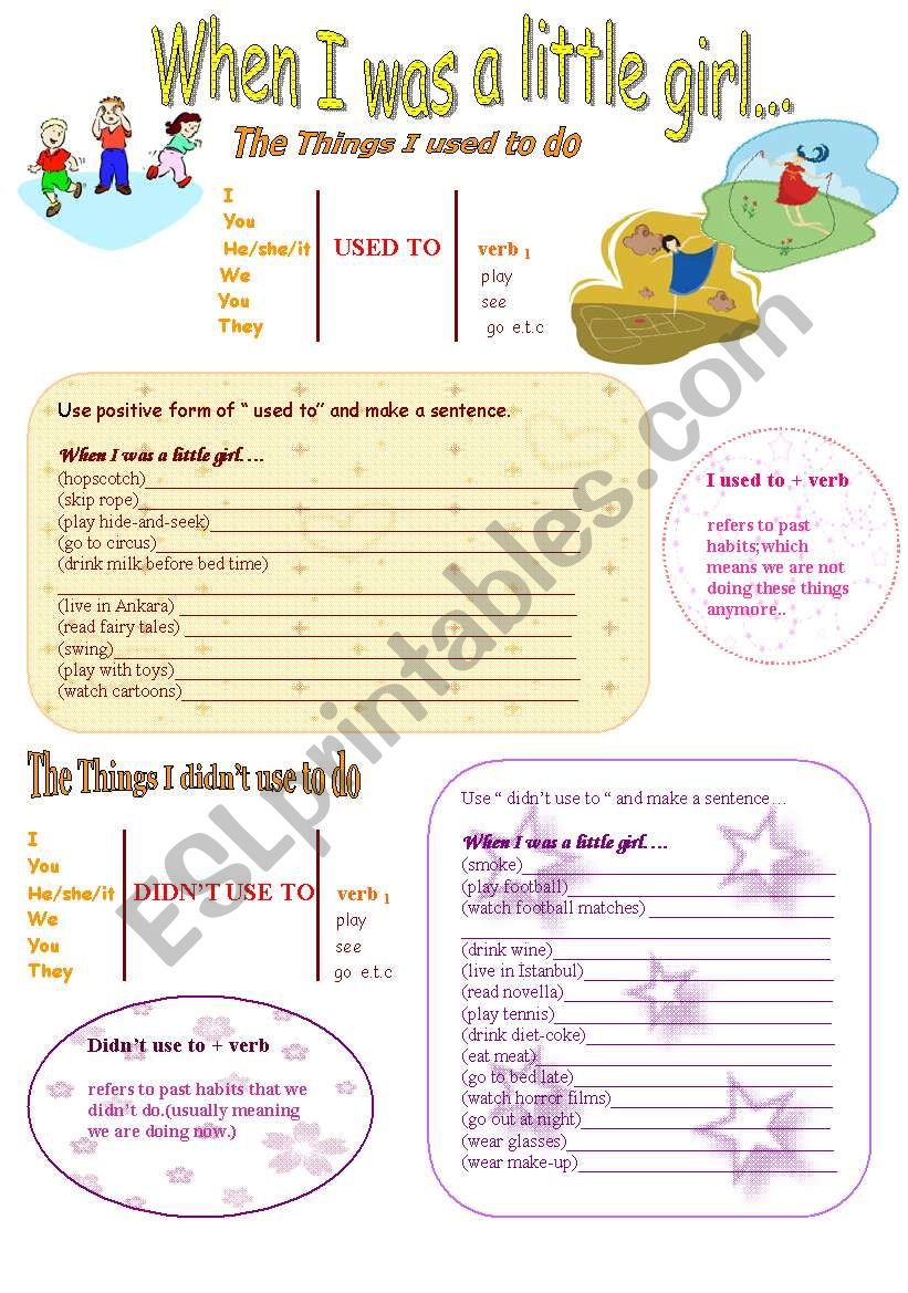 Used To-Didn´t Use To - ESL Worksheet By Spring