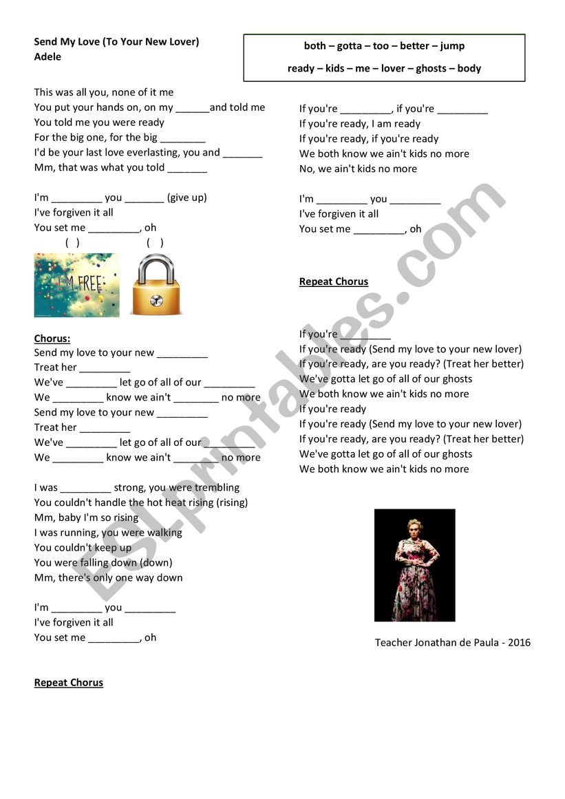 Song _ Send My Love _ Adele worksheet