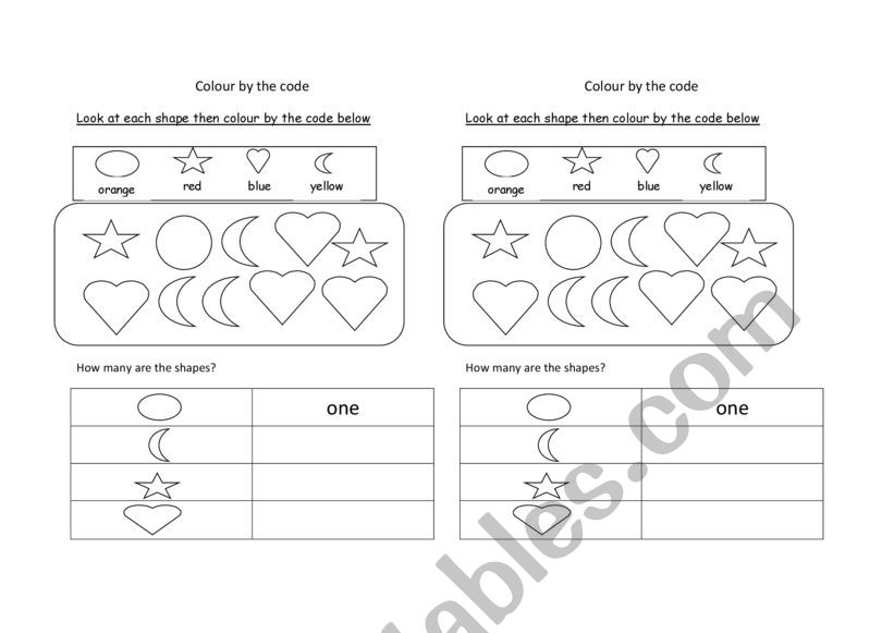 Read, count and colour worksheet
