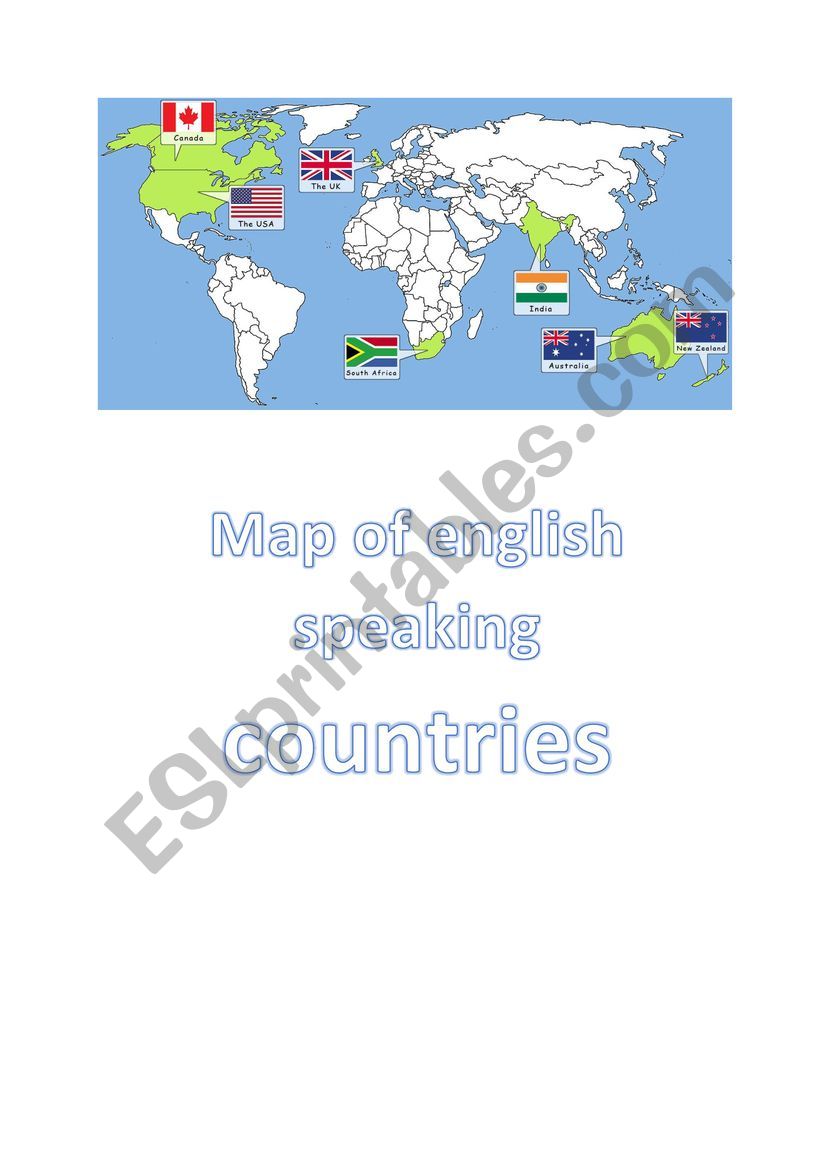 Map of english speaking countries